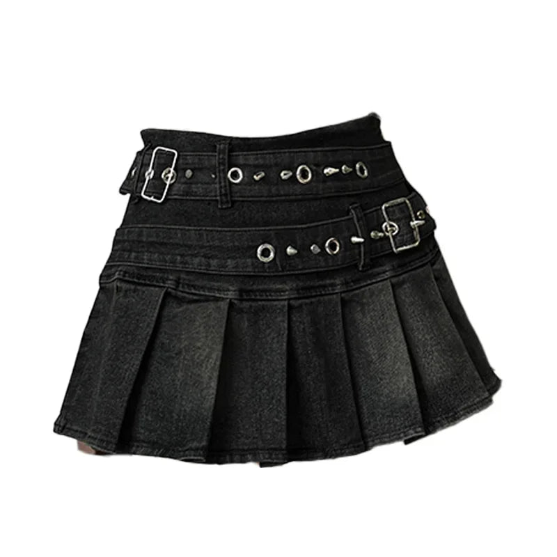 Belt Denim Skirt