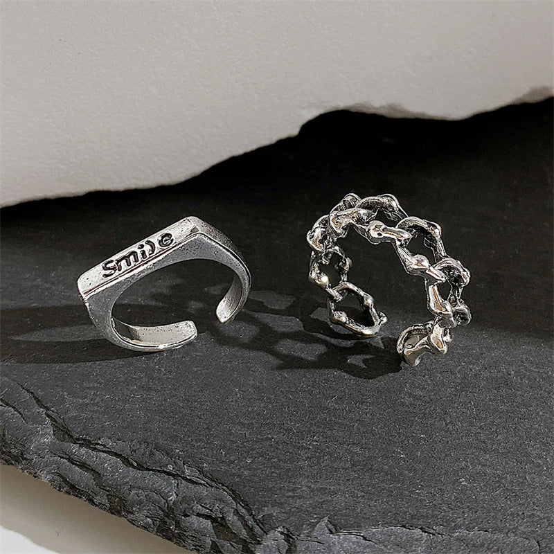 Silver Color Rings Set
