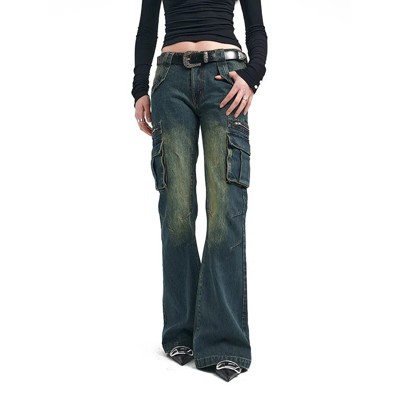 Cargo Flared Jeans