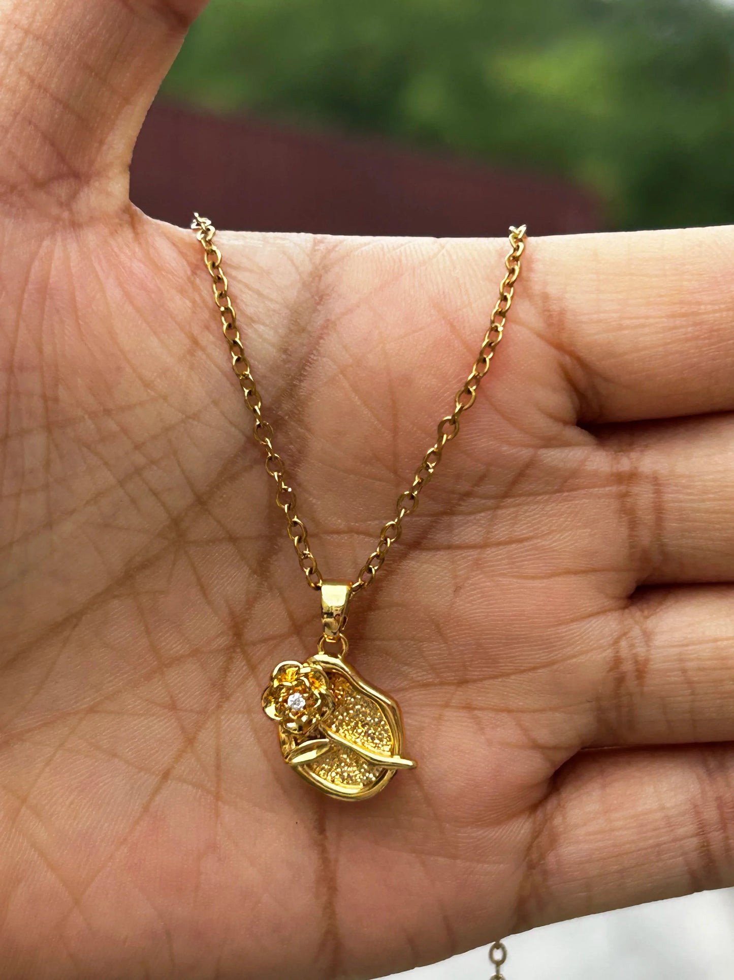 Rhinestone Necklace For Women Gold Color