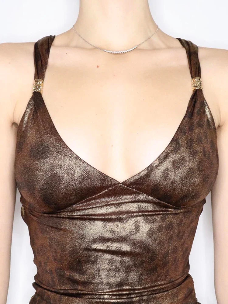 Leopard Metal Top