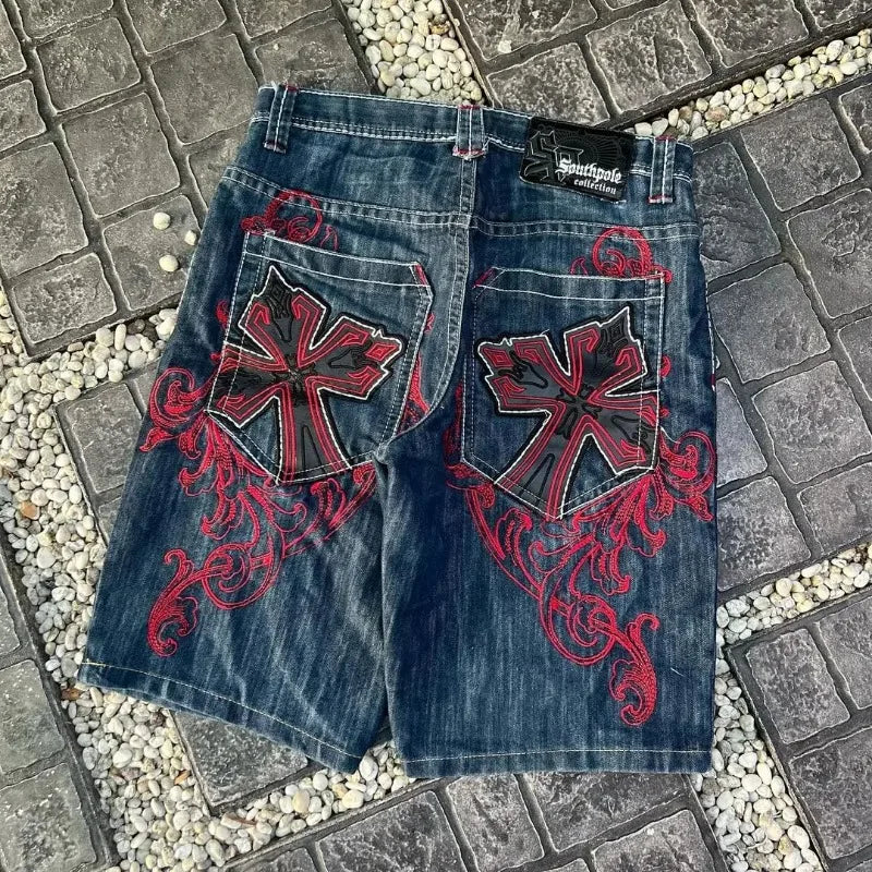 cross graphic print short