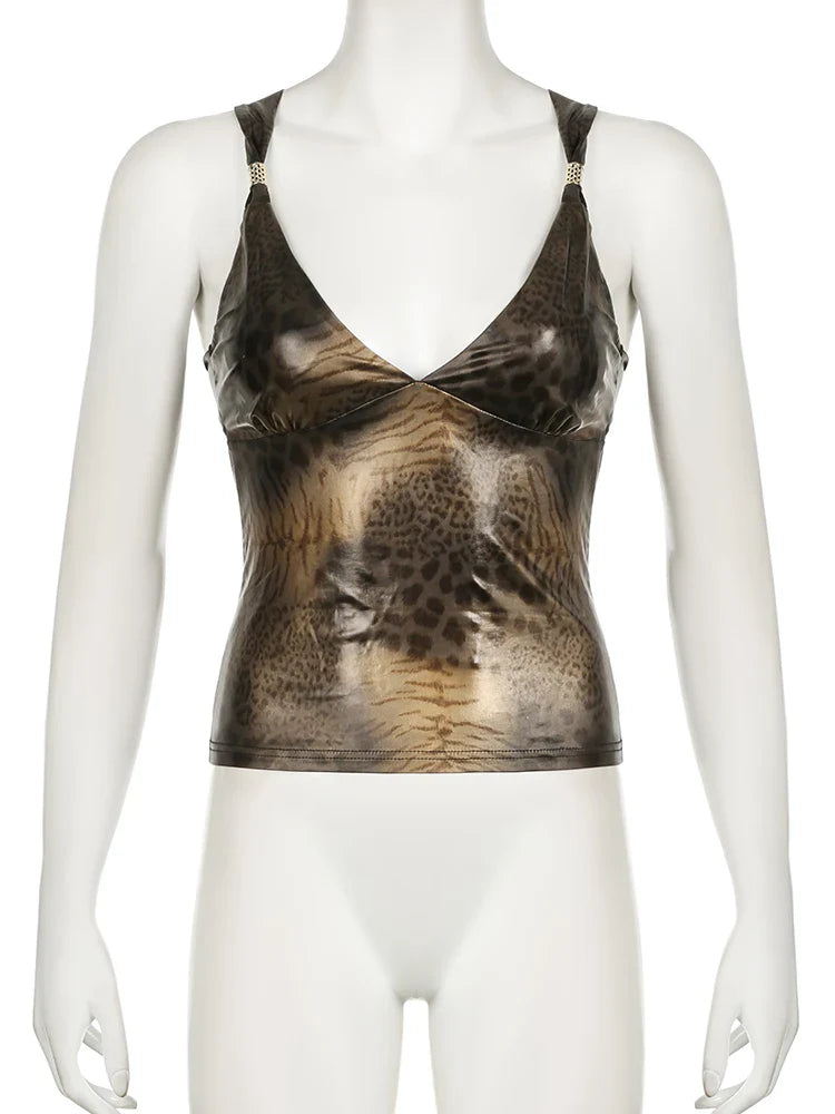 Leopard Metal Top