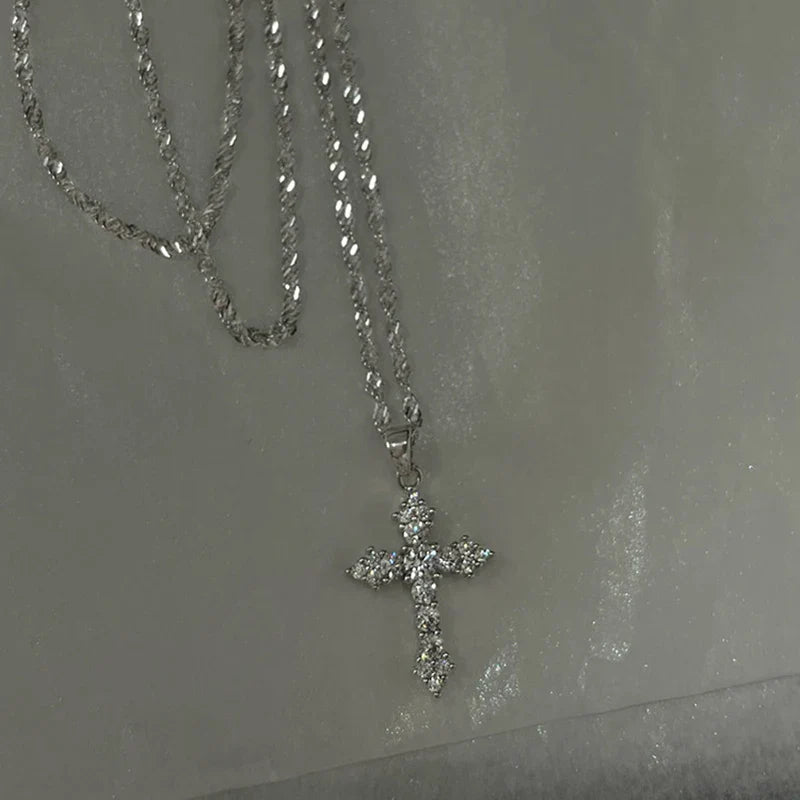 Zircon Cross Pendant Necklace