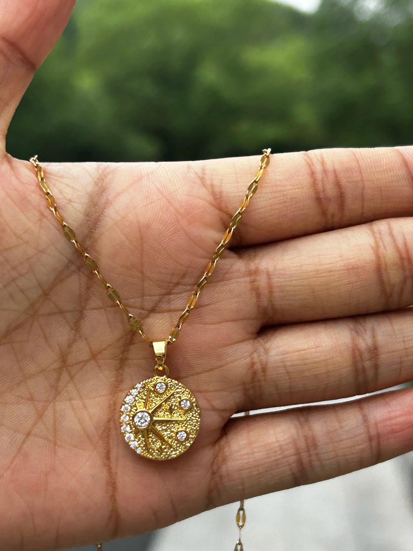 Rhinestone Necklace For Women Gold Color