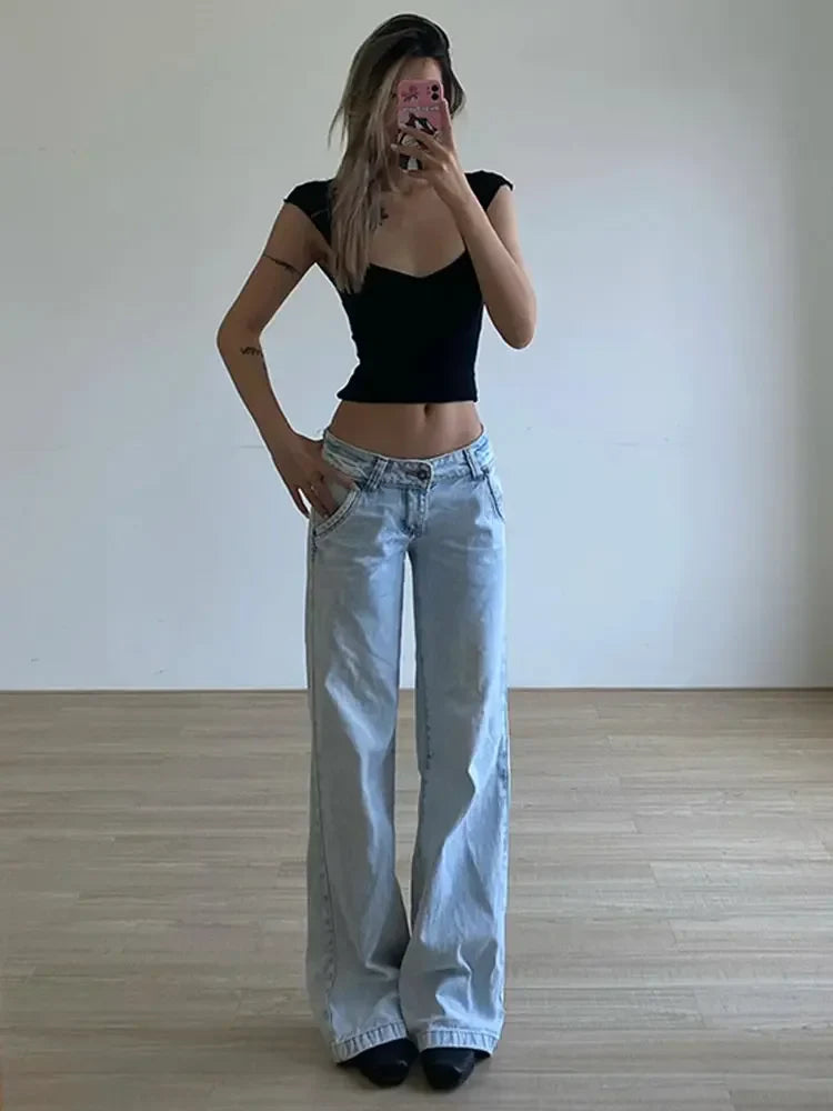Light Blue Low Waist Jeans