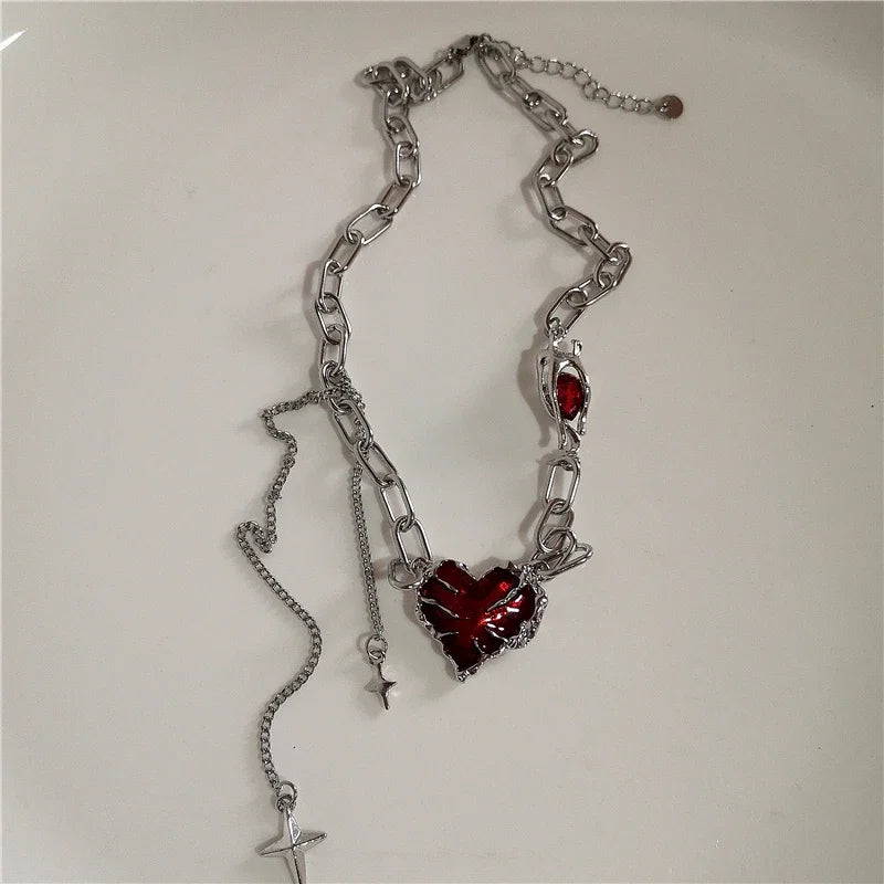 Red Lava Star Necklace