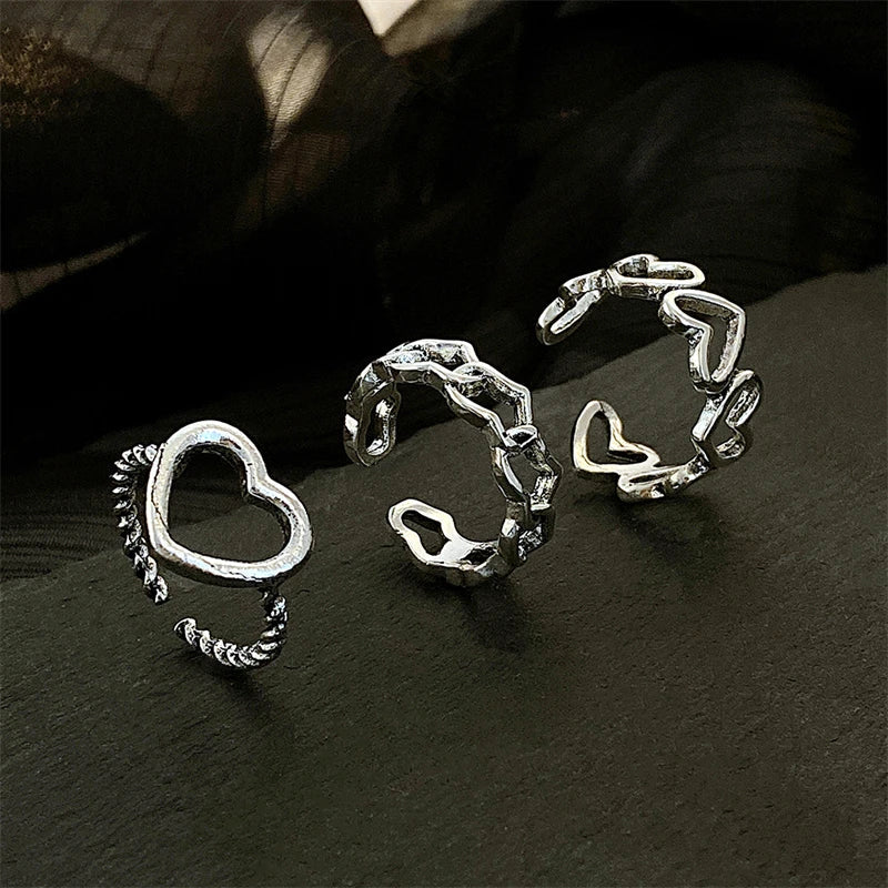 Silver Color Rings Set