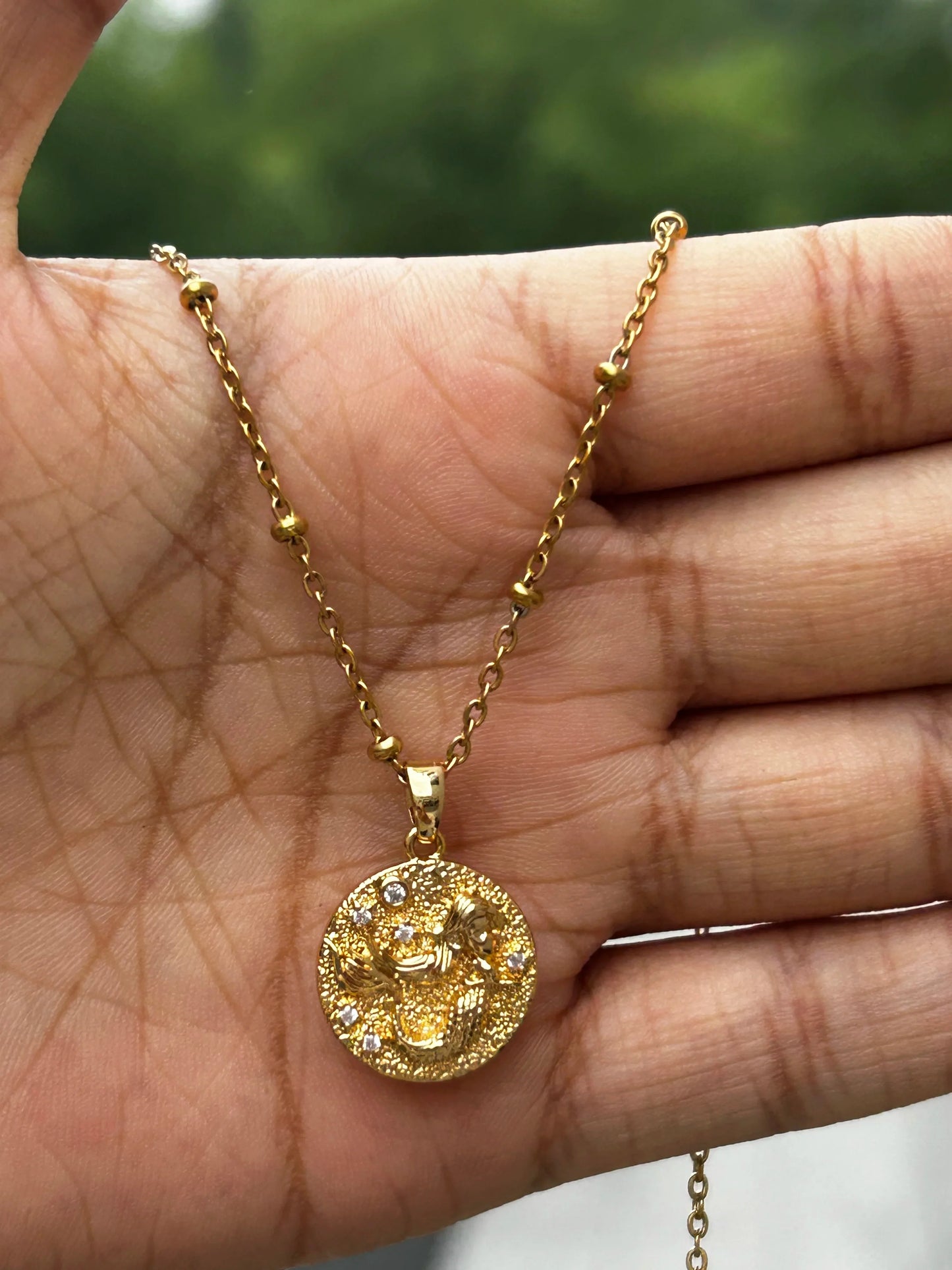 Rhinestone Necklace For Women Gold Color