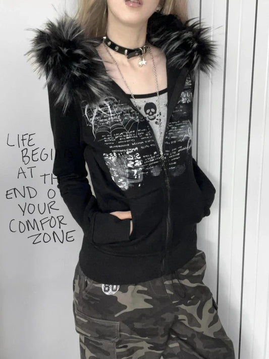 Fur Grunge Hoodie