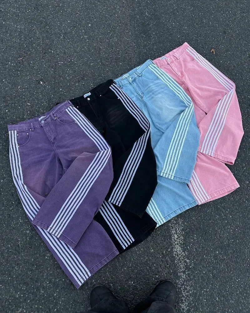 Y2K Striped Jeans