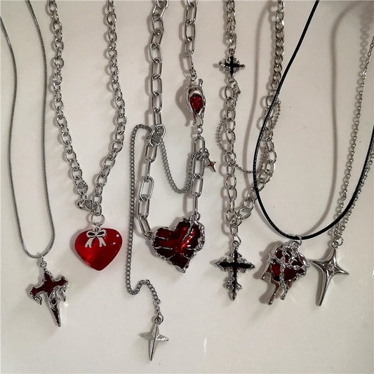 Red Lava Star Necklace