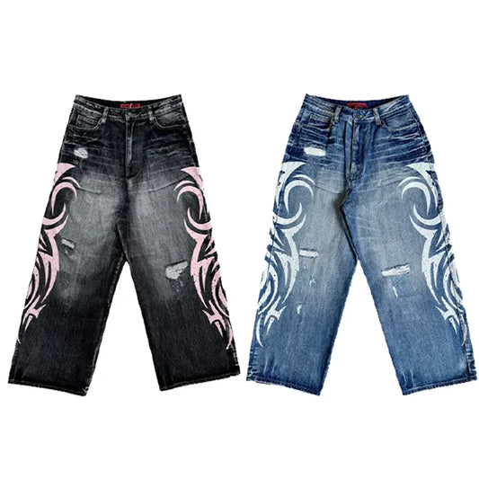 Y2K Baggy Distressed Jeans Men