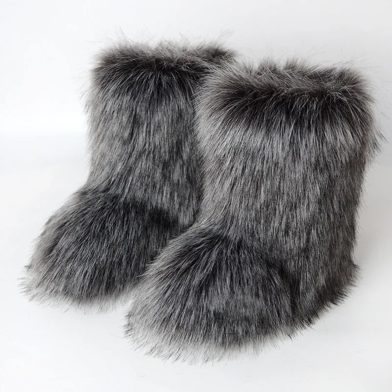 Fluffy Boots Women's Winter Boots Y2K