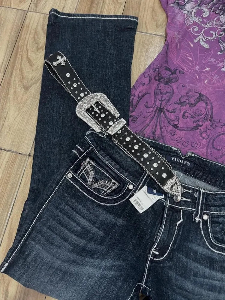 Y2K Purple Print T-Shirt Women