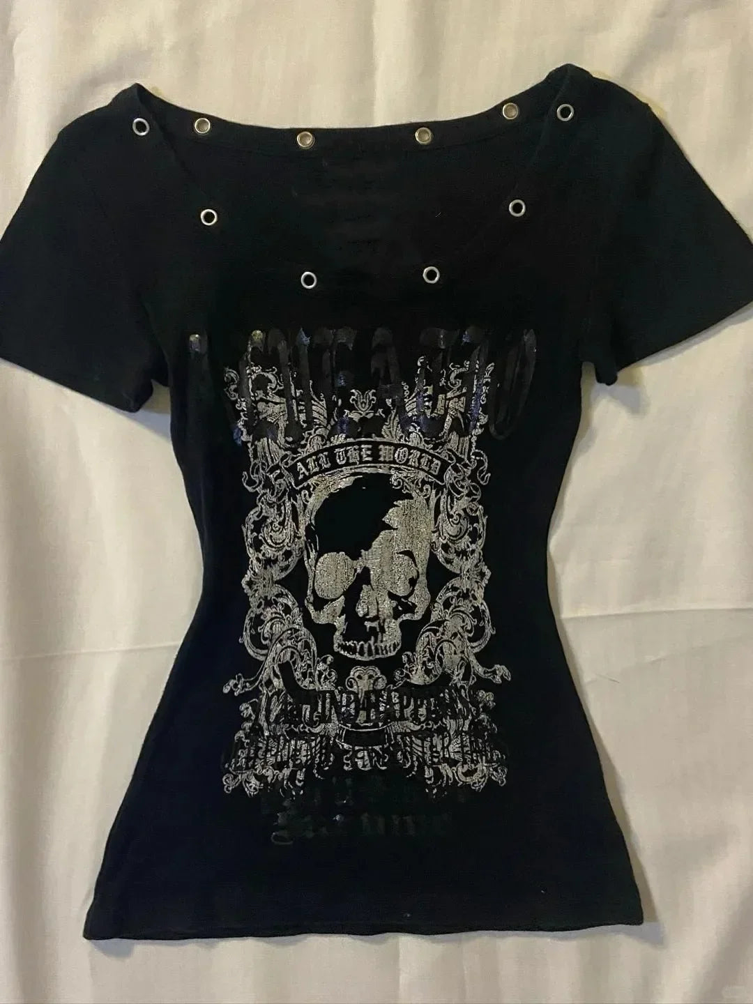 Y2K Gothic Crop Top Women