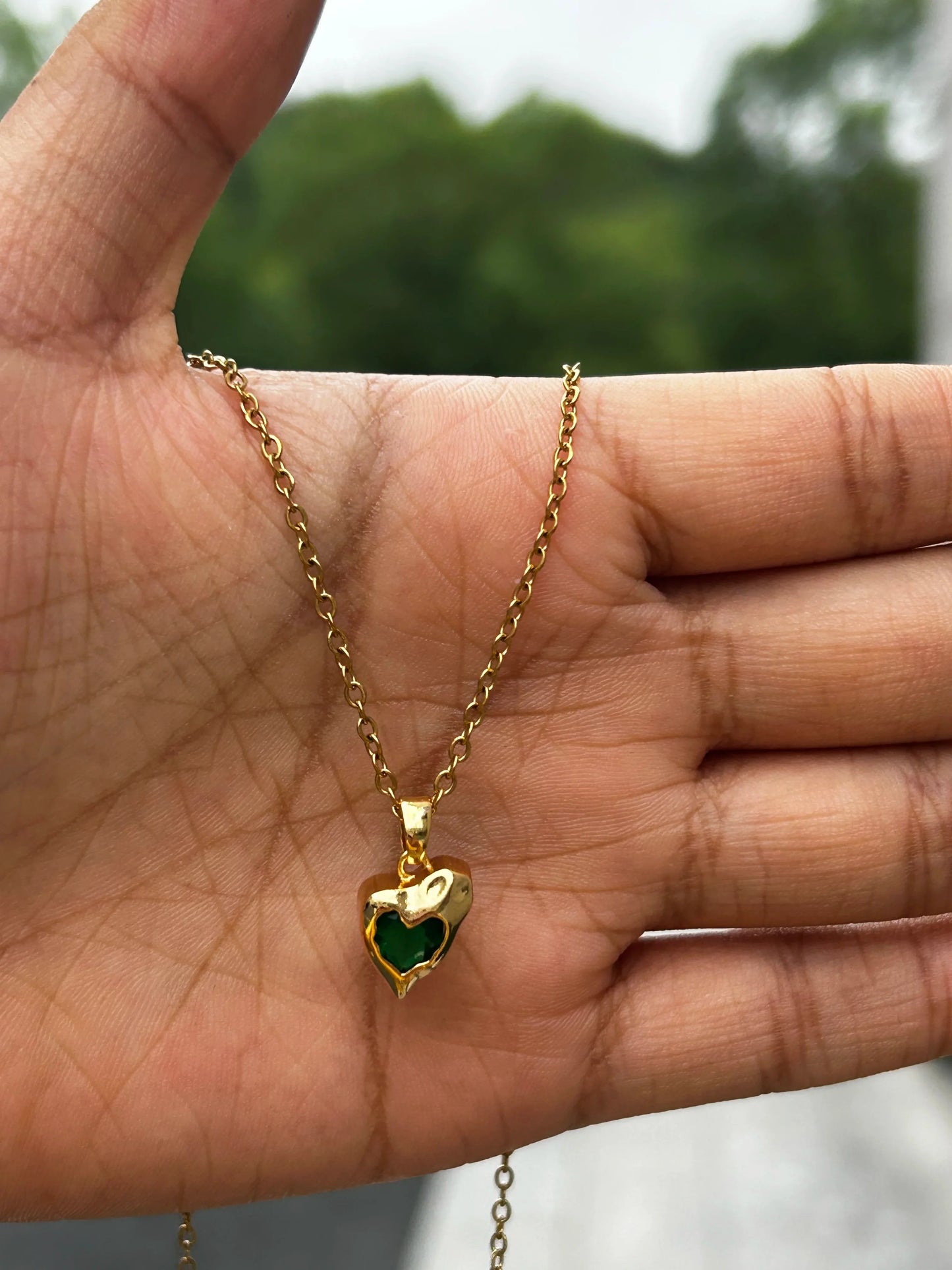 Rhinestone Necklace For Women Gold Color