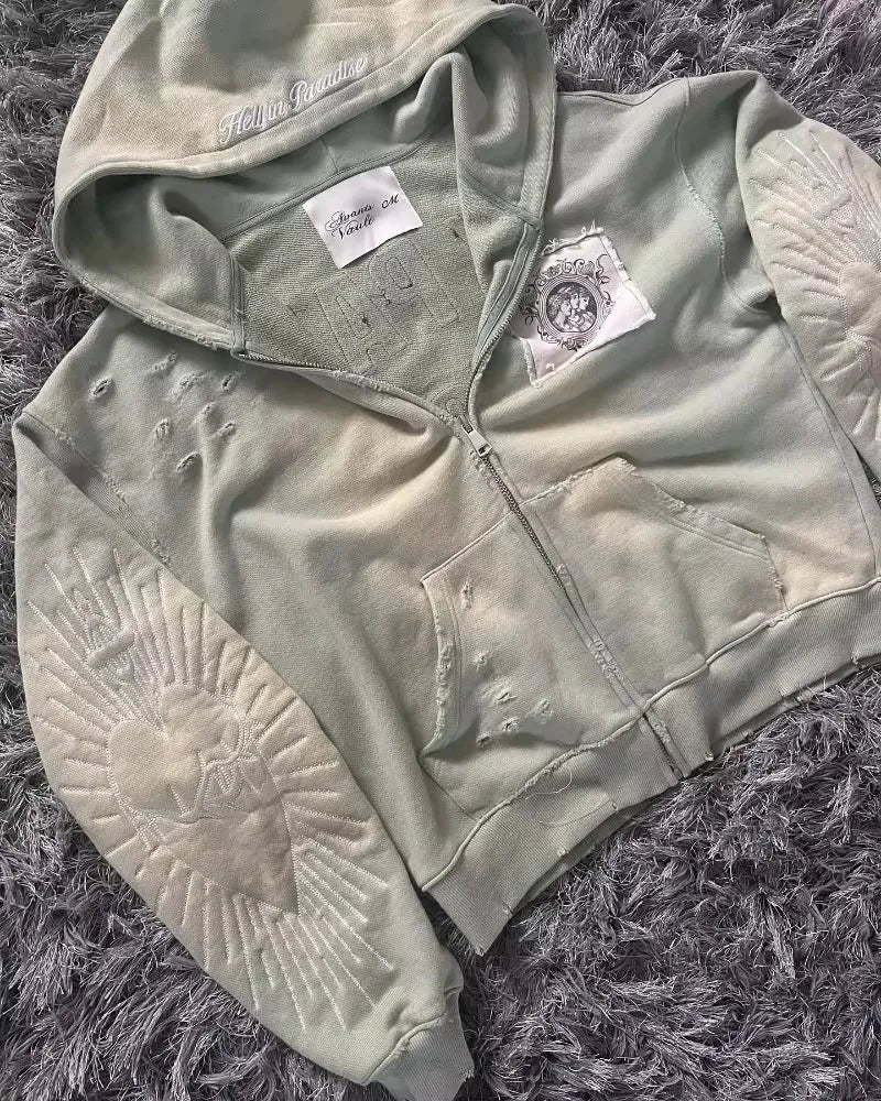 Letter Zipper Sweater