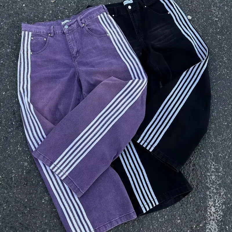 Y2K Striped Jeans
