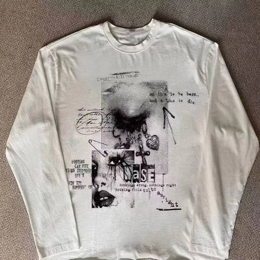 Y2K Biały Longsleeve