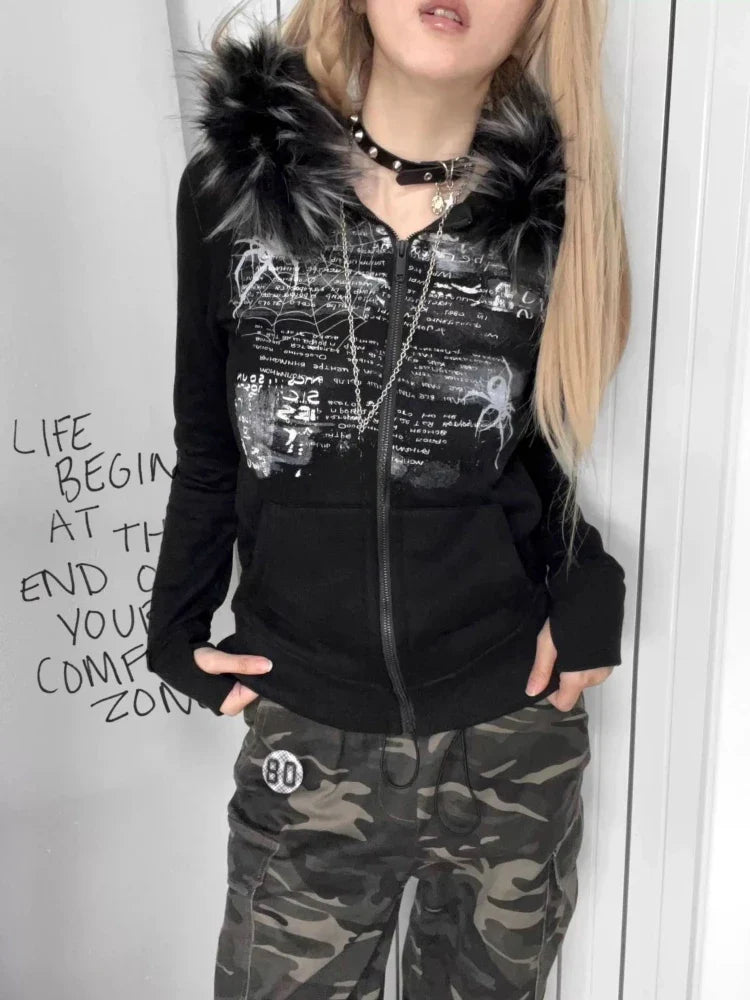 Fur Grunge Hoodie