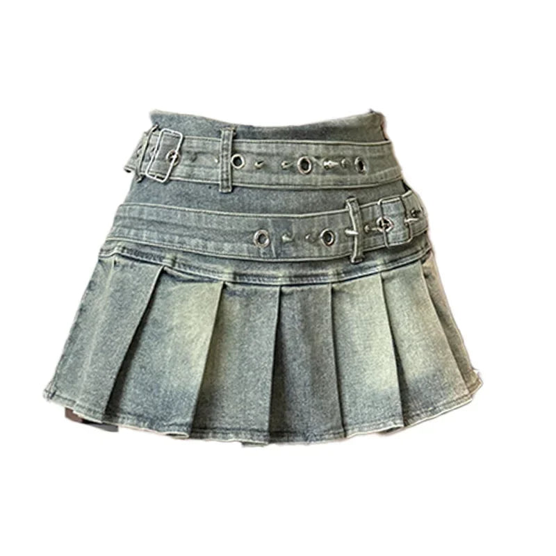 Belt Denim Skirt