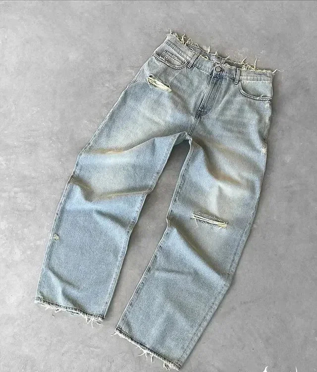 Czarne Baggy Jeans Y2K