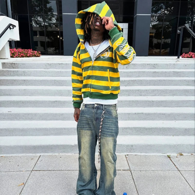 Y2K Zip Up Hoodie Streetwear