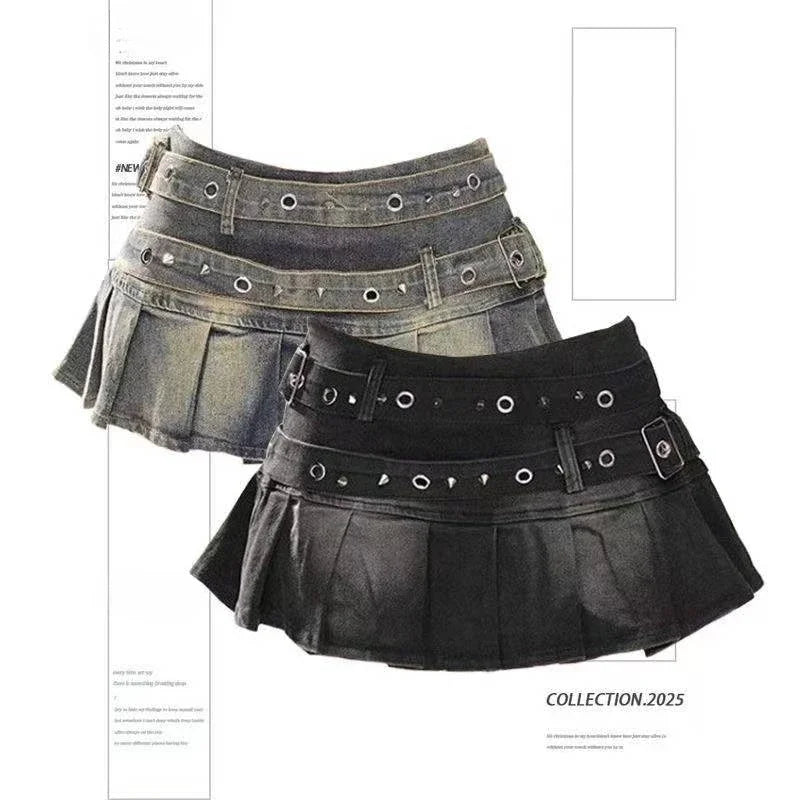 Belt Denim Skirt