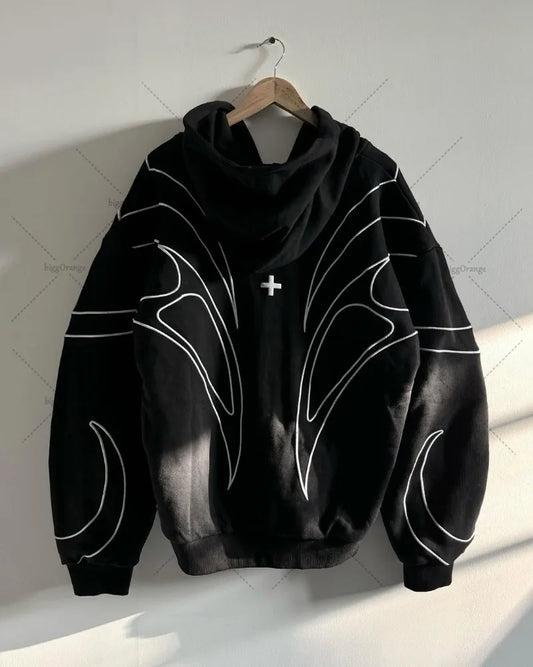 Gothic Zip Hoodie Streetwear