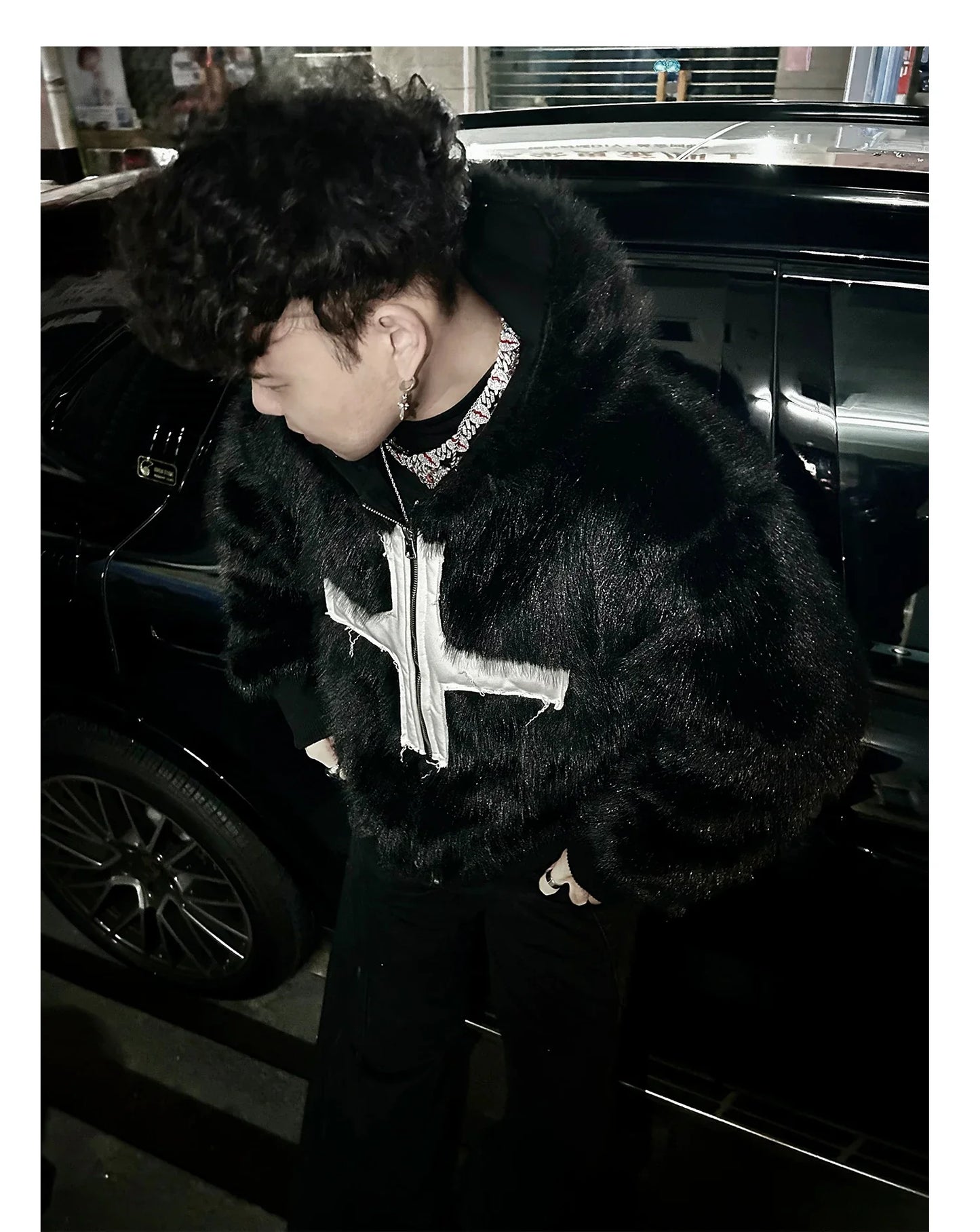 Kurtka Zimowa Faux Fur Punk