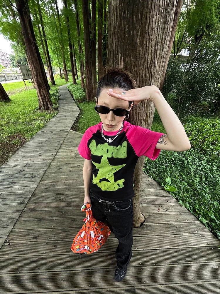 Y2K Embroidered Wide-Leg Jeans – Black High Waist