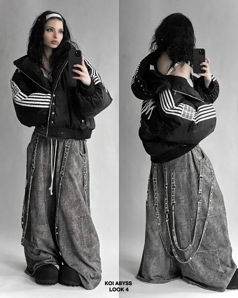 Kurtka Zimowa w Pasy Y2K