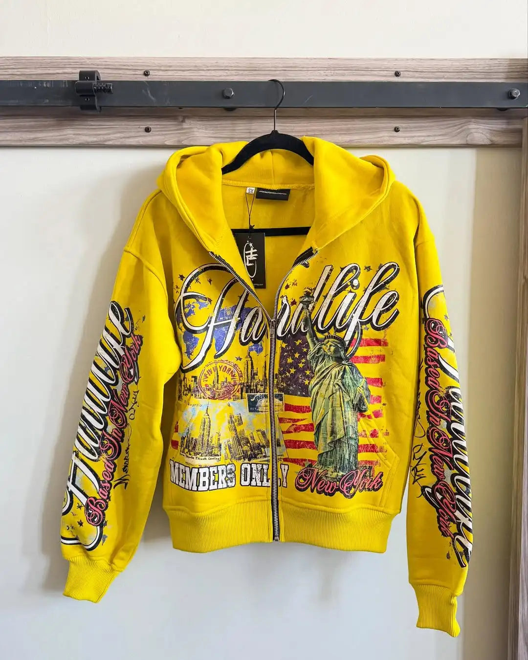 Retro Letter Oversize Zip Hoodie – Y2K Hip-Hop Streetwear