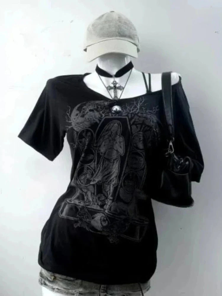 Y2K Gothic Crop Top Women