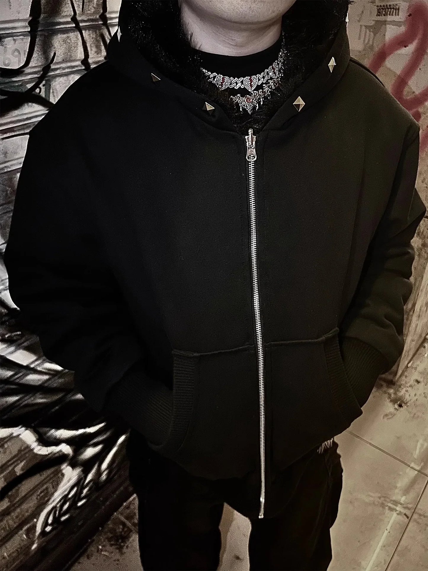 Kurtka Zimowa Faux Fur Punk