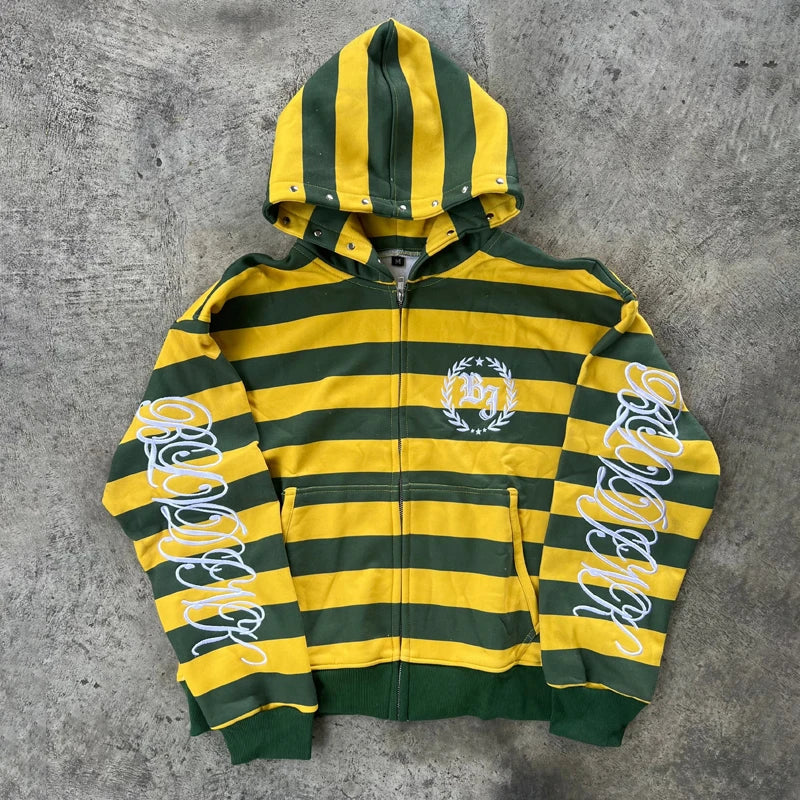 Y2K Zip Up Hoodie Streetwear