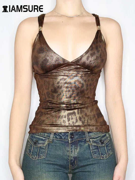 Leopard Metal Top