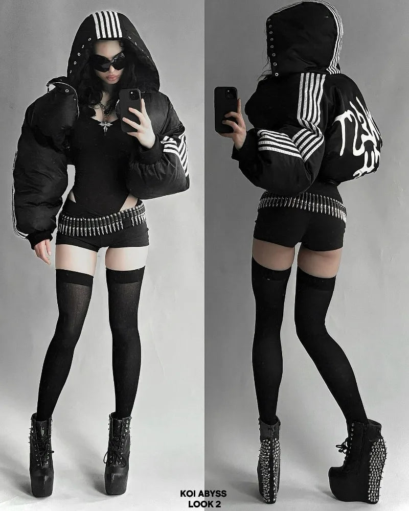 Kurtka Zimowa w Pasy Y2K