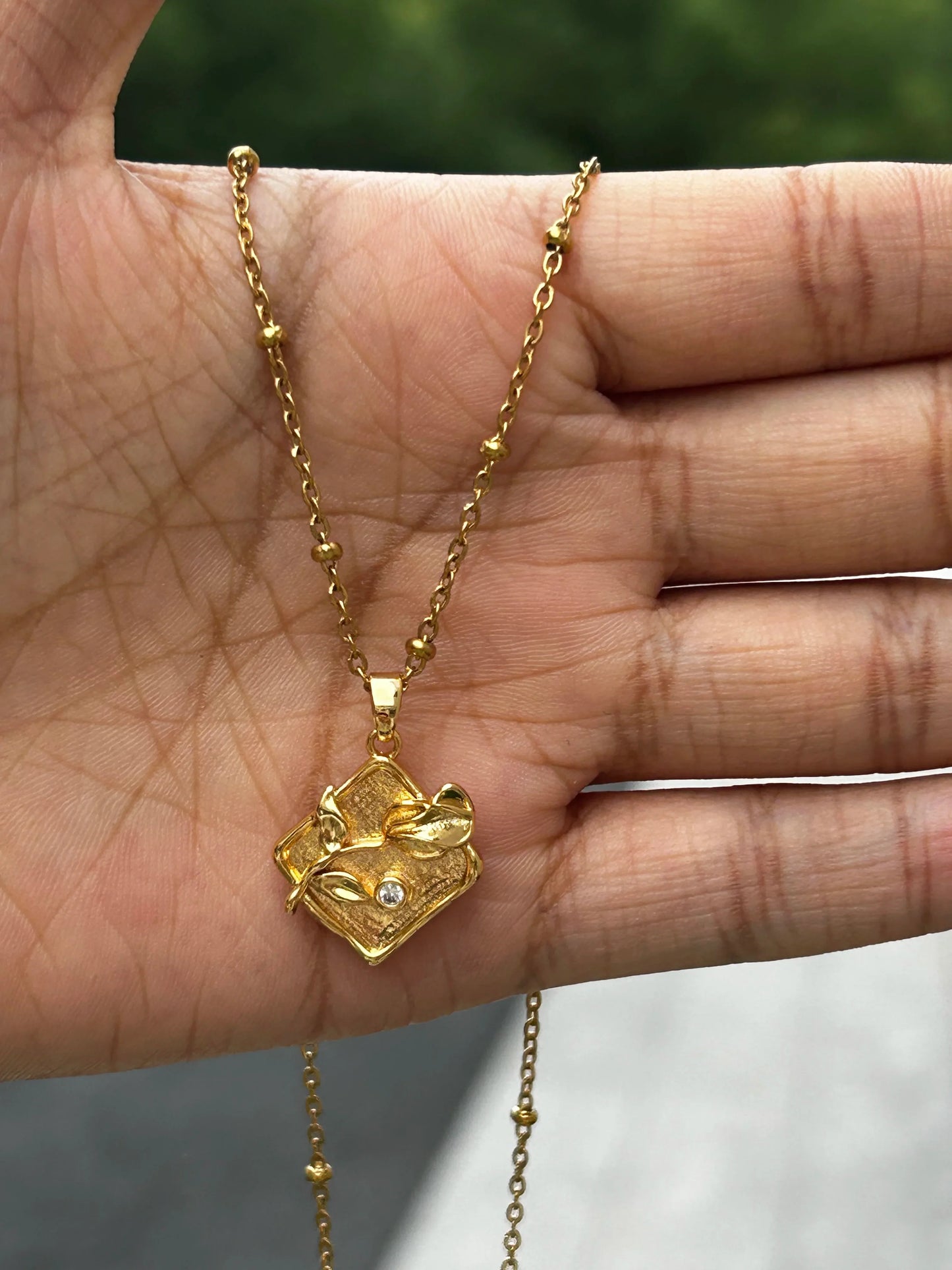 Rhinestone Necklace For Women Gold Color
