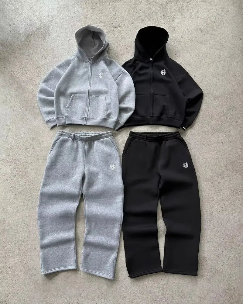 Denim Streetwear Tracksuit Set