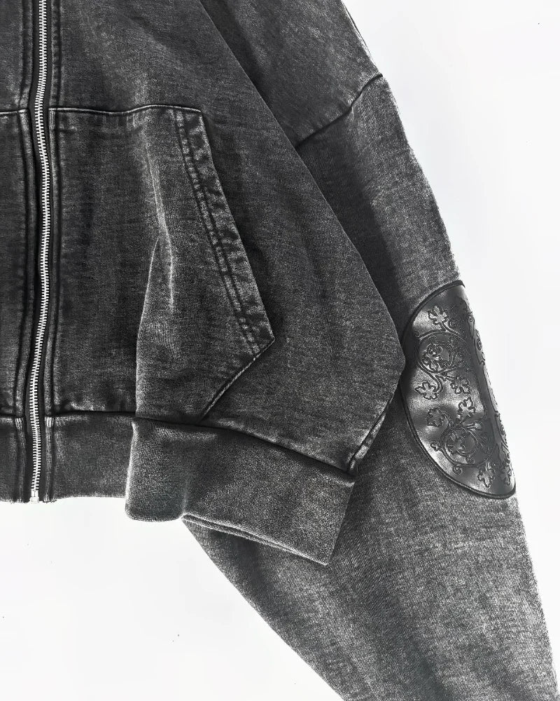 Washed Streetwear Hoodie Grey