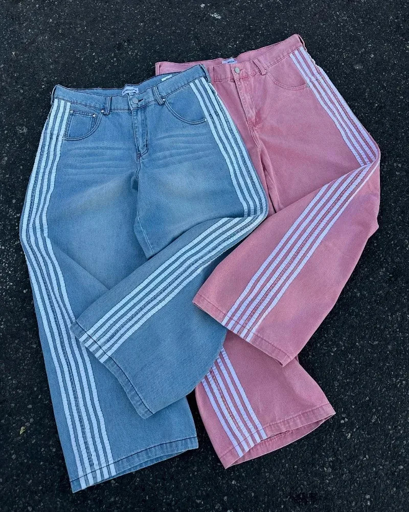Y2K Striped Jeans