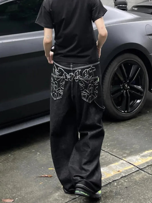 Printed Black Jeans