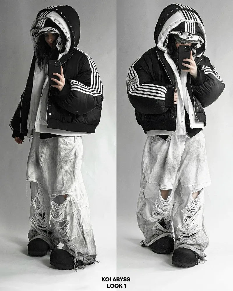 Kurtka Zimowa w Pasy Y2K