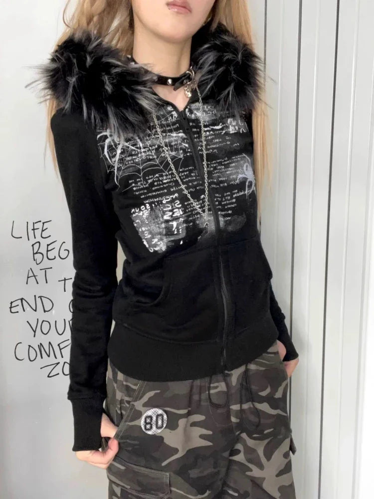 Fur Grunge Hoodie