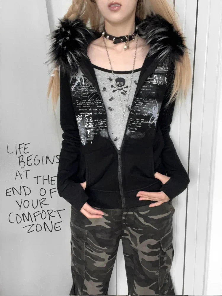 Fur Grunge Hoodie
