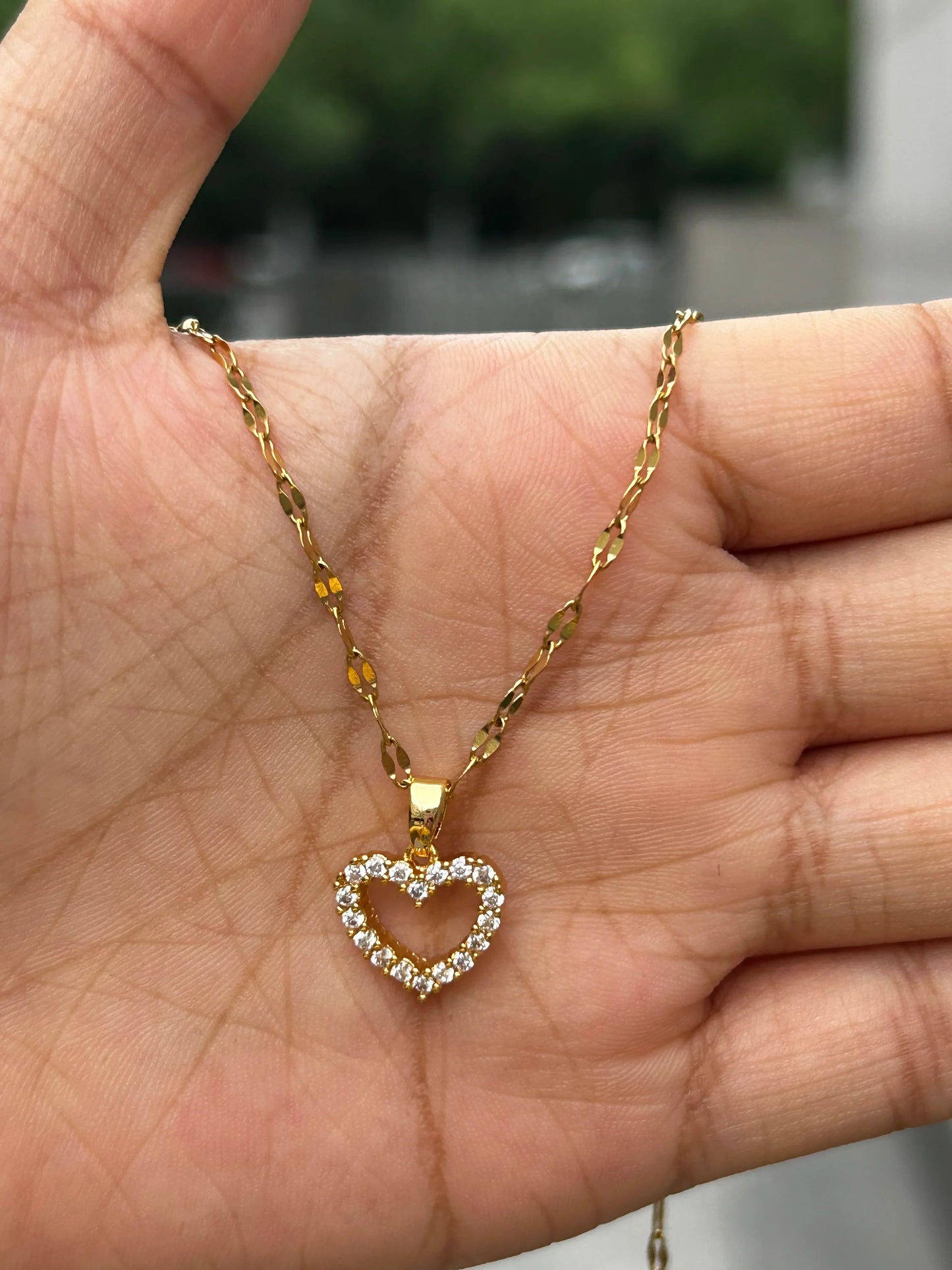 Rhinestone Necklace For Women Gold Color