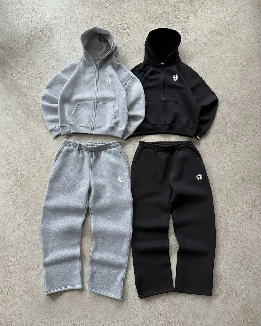 Denim Streetwear Tracksuit Set